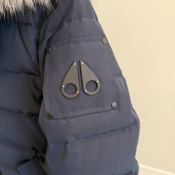 Moose Knuckles Women's Ladriere Bomber Jacket Size M in True Navy - Picture 3 of 7